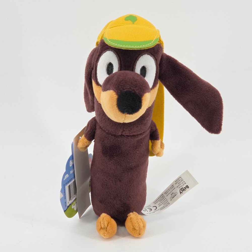 Bluey Snickers Plush 8 Inch Stuffed Animal Dachshund with Hat New